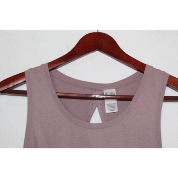Victoria Sport Mauve Love to Sweat XS Iridescent Logo Open Back Casual Tank Top - Picture 3 of 10